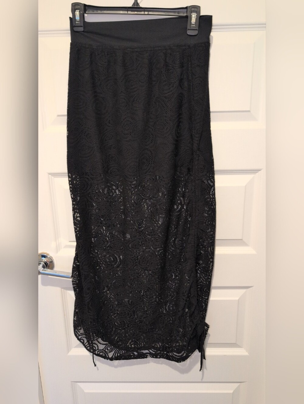 Black Lace Midi Skirt - Unbranded